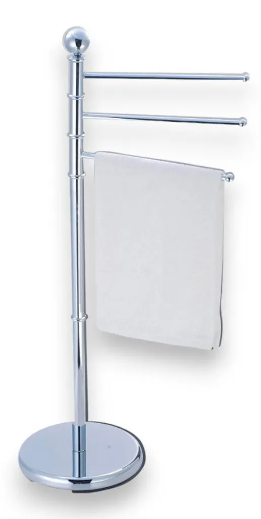 Porte-serviettes sur pied design inox 90cm pour salle de bain moderne