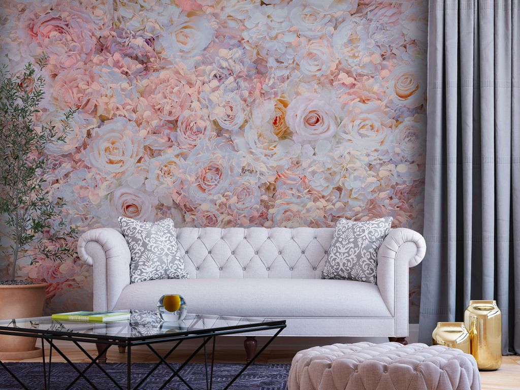 Vlies Fototapete Blumen 400x280 cm Tapeten Wandtapete XXL Rosen Hortensien Natur Pflanzenmotiv bunt b-C-10249-a-a