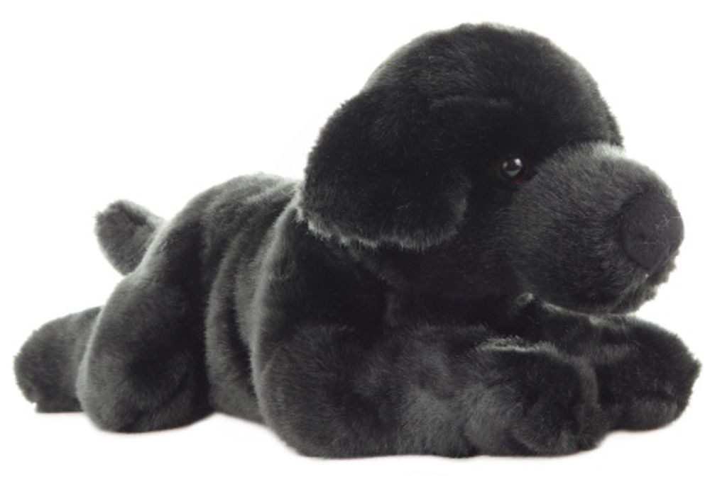 Uni Toys Labrador liegend schwarz Hund Kuscheltier Produktbild 