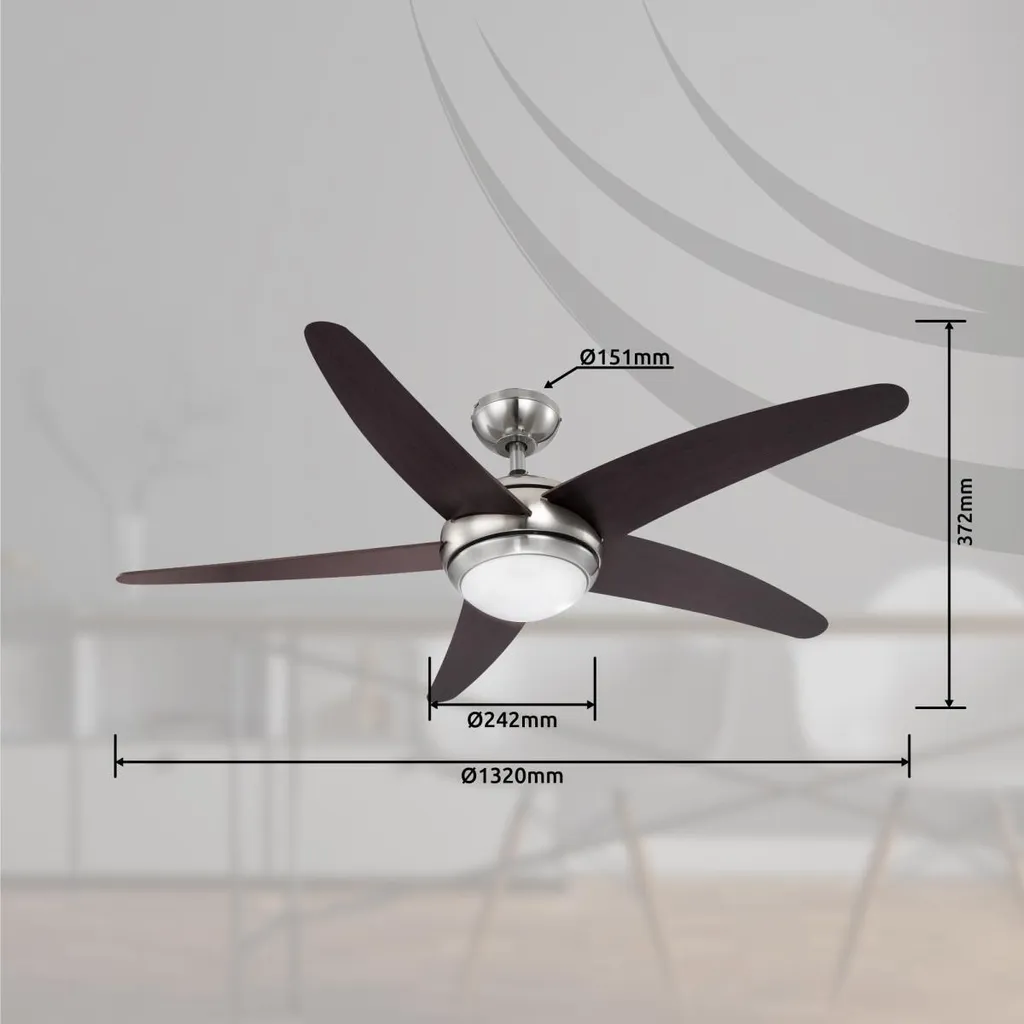 Ventilateur de plafond Fabiola 132 cm avec éclairage et télécommande - 5