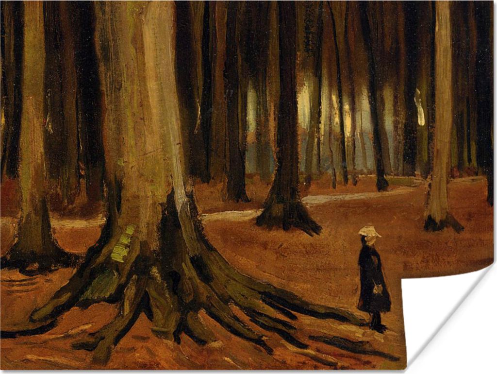 MuchoWow Poster Mädchen im Wald - Vincent van Gogh 120x90 cm - Wandbild