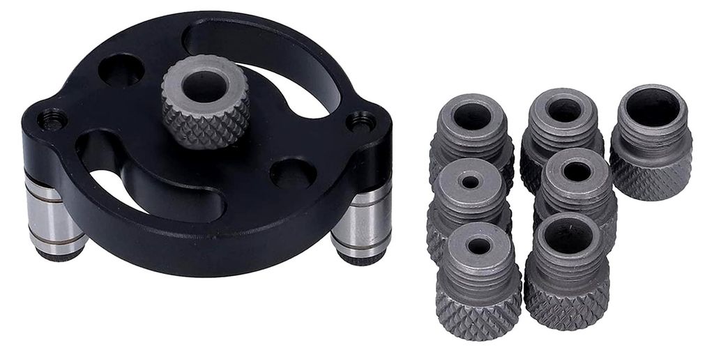 Aluminium Bohrführung Set, Vertikaler Positionierer für die Holzbearbeitung, 3-10mm Bohrbuchsen, Präzises Bohrwerkzeug