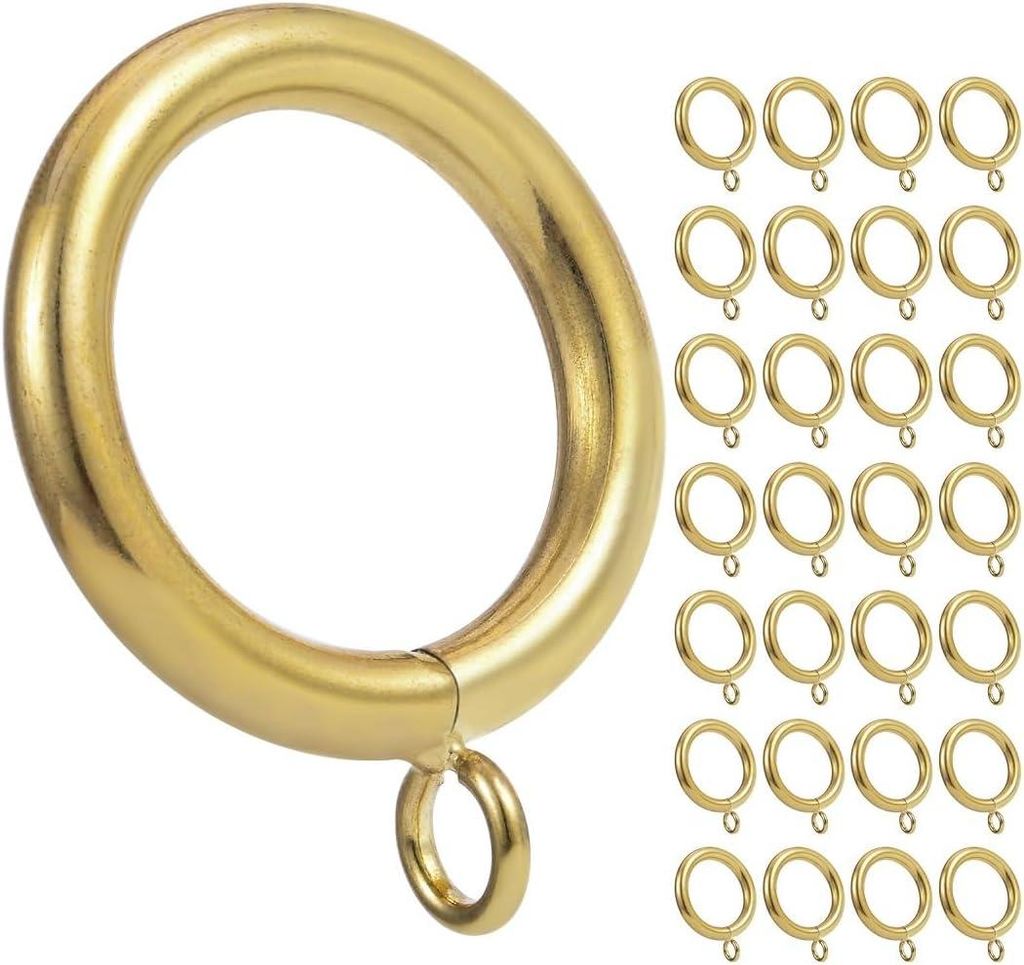 Zlaté kovové kladky na závesné tyče, odolné, 29 ks, 32 mm, Obrázok produktu 