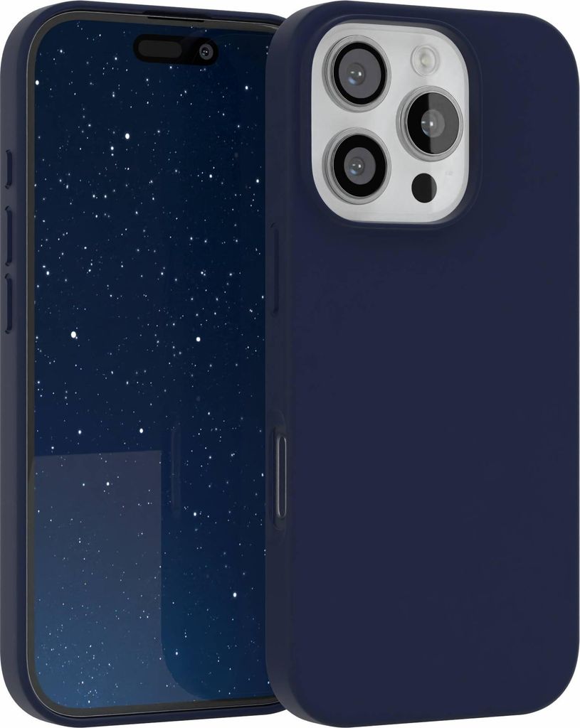 EAZY CASE Silikonhülle für Apple iPhone 16 Pro Silikon Backcover Schutz in Blau