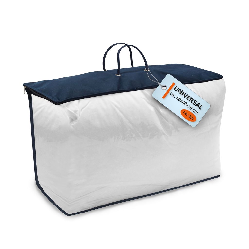 Bestlivings Aufbewahrungstasche für n 60x40x26cm - Faltbar für Bettdecken, Kopfkissen, Kopfkissen uvm. - mit Reißverschluss und stabilem Griff