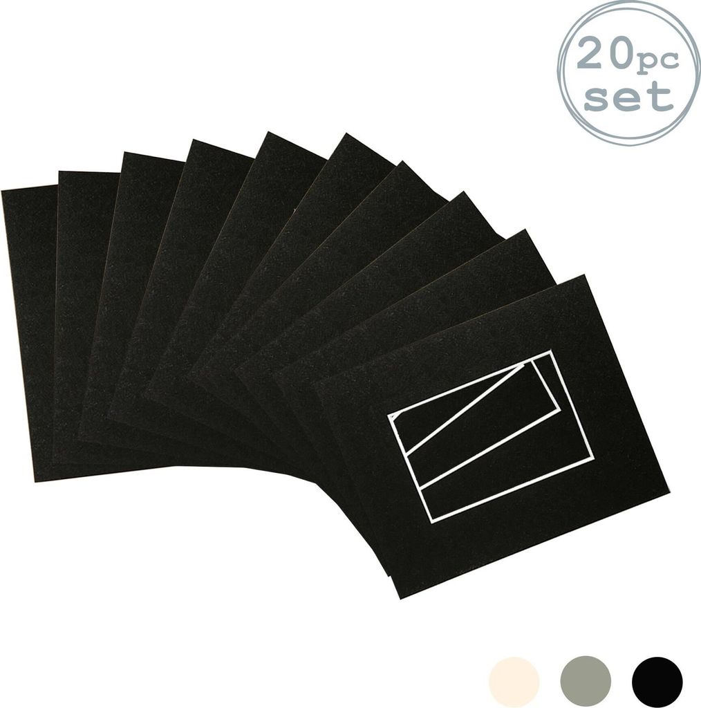 Nicola Spring 20pc Bild Photo Mounts Set - To Fit Frame-Größe 8 x 10 für Bildgröße 4 x 6 - Schwarz