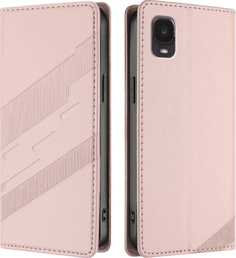 Hülle für TCL A3 / TCL A30, Kunstleder Brieftaschen Handyhülle mit Kartenfach und Standfunktion Pink