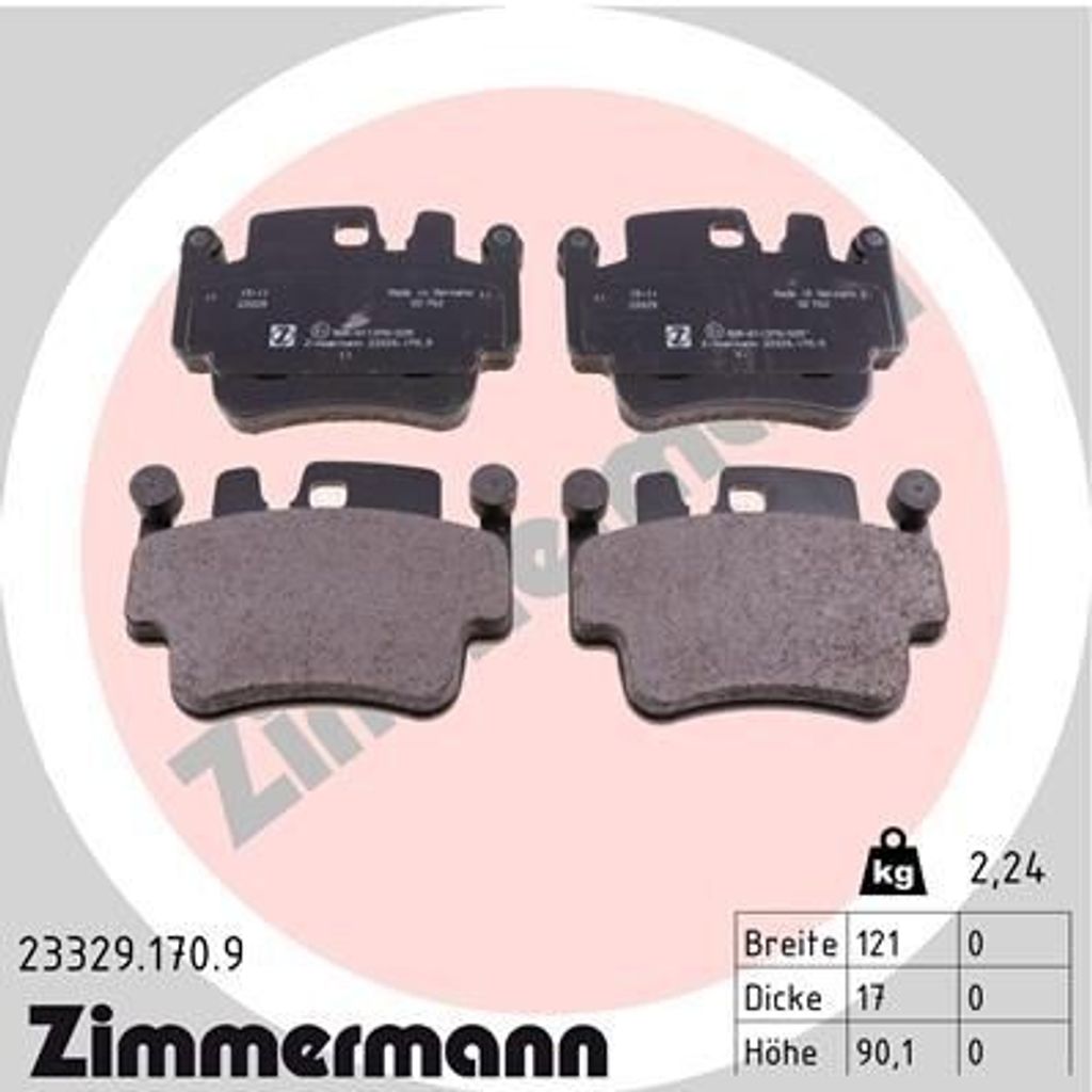 ZIMMERMANN Bremsbeläge Satz Bremsklötze für PORSCHE BOXSTER Produktbild 