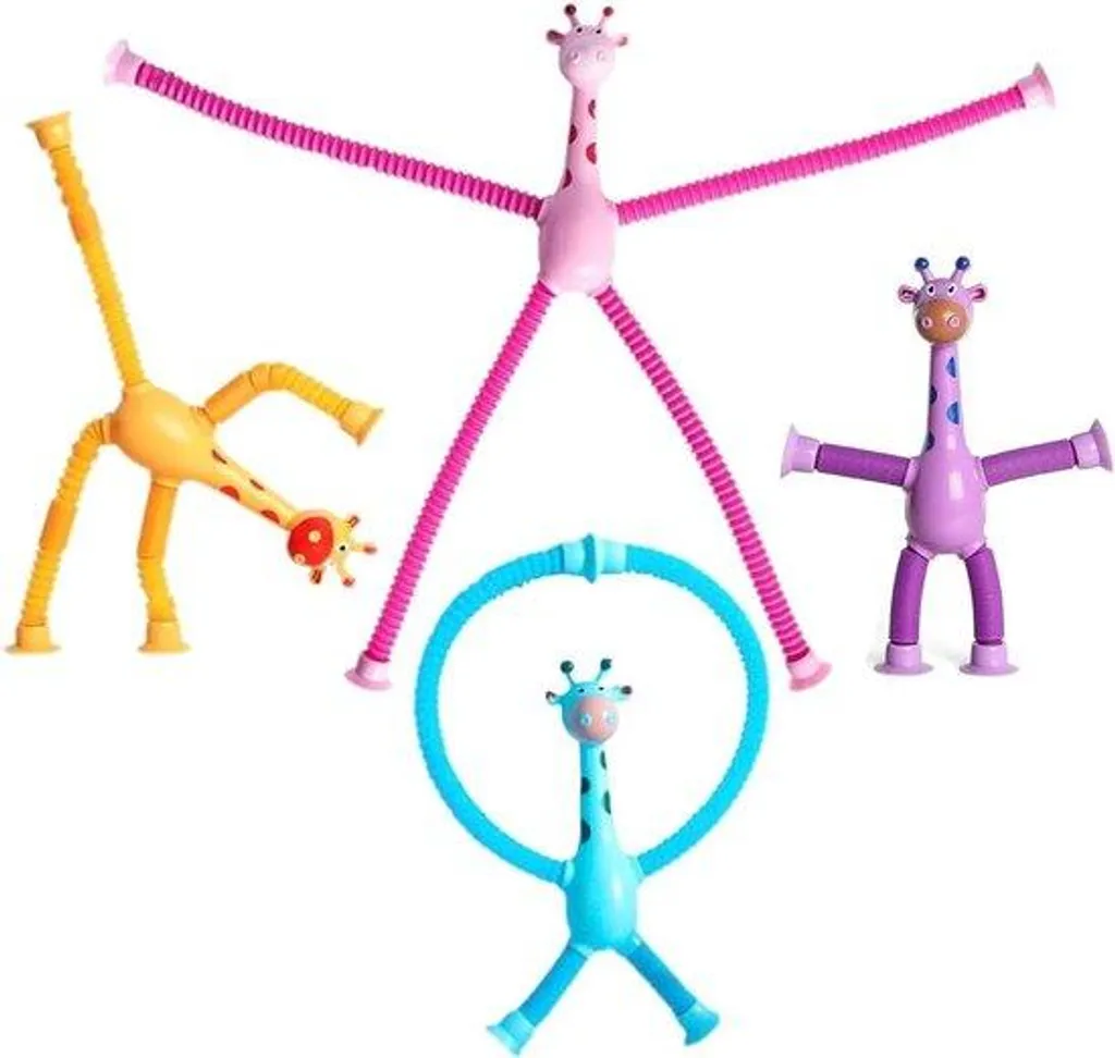 4 Jouets articulés pour le bain et le voyage avec membres à ventouse