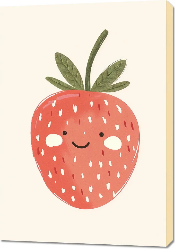 Décoration Murale Fraise 70x100 cm pour Aménager une Chambre d'Enfant