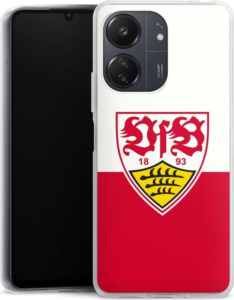 DeinDesign Handyhülle für Xiaomi Redmi 13C 4G Silikon Hülle Case Smartphone Schutzhülle Logo Offizielles Lizenzprodukt VfB Stuttgart