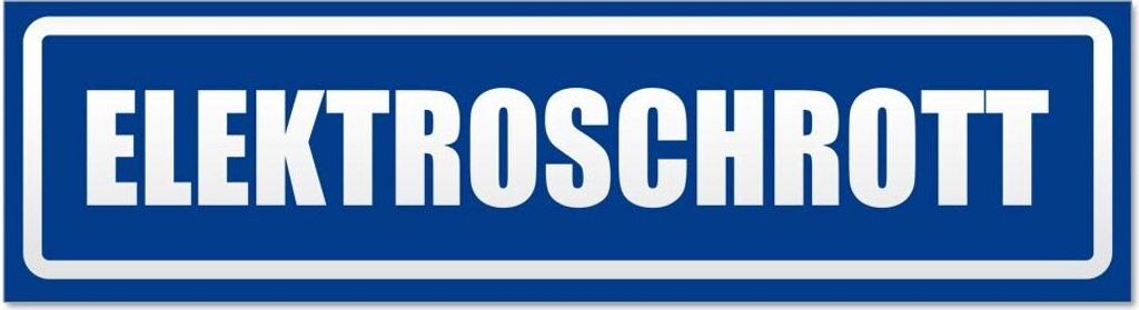 Kiwistar - Autoaufkleber - Verkehrsblau - 20 x 5,3 cm - Elktroschrott invertiert - Hinweis Aufkleber Sticker für Auto, Kfz, Fahrrad, PKW, LKW