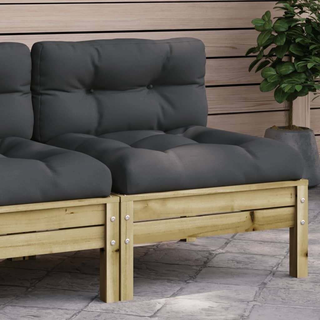 CLORIS Gartensofa ohne Armlehnen mit Kissen Kiefernholz - Gartenstühle LL0000255605