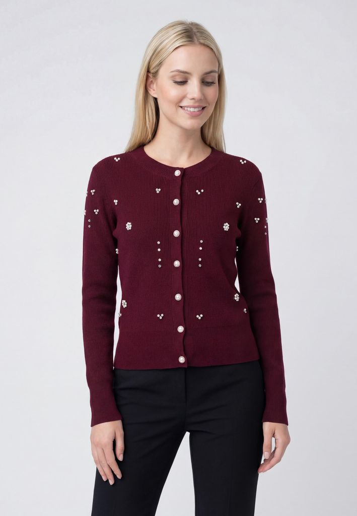 CHANCERY damen strickjacke - burgund, XS/S
