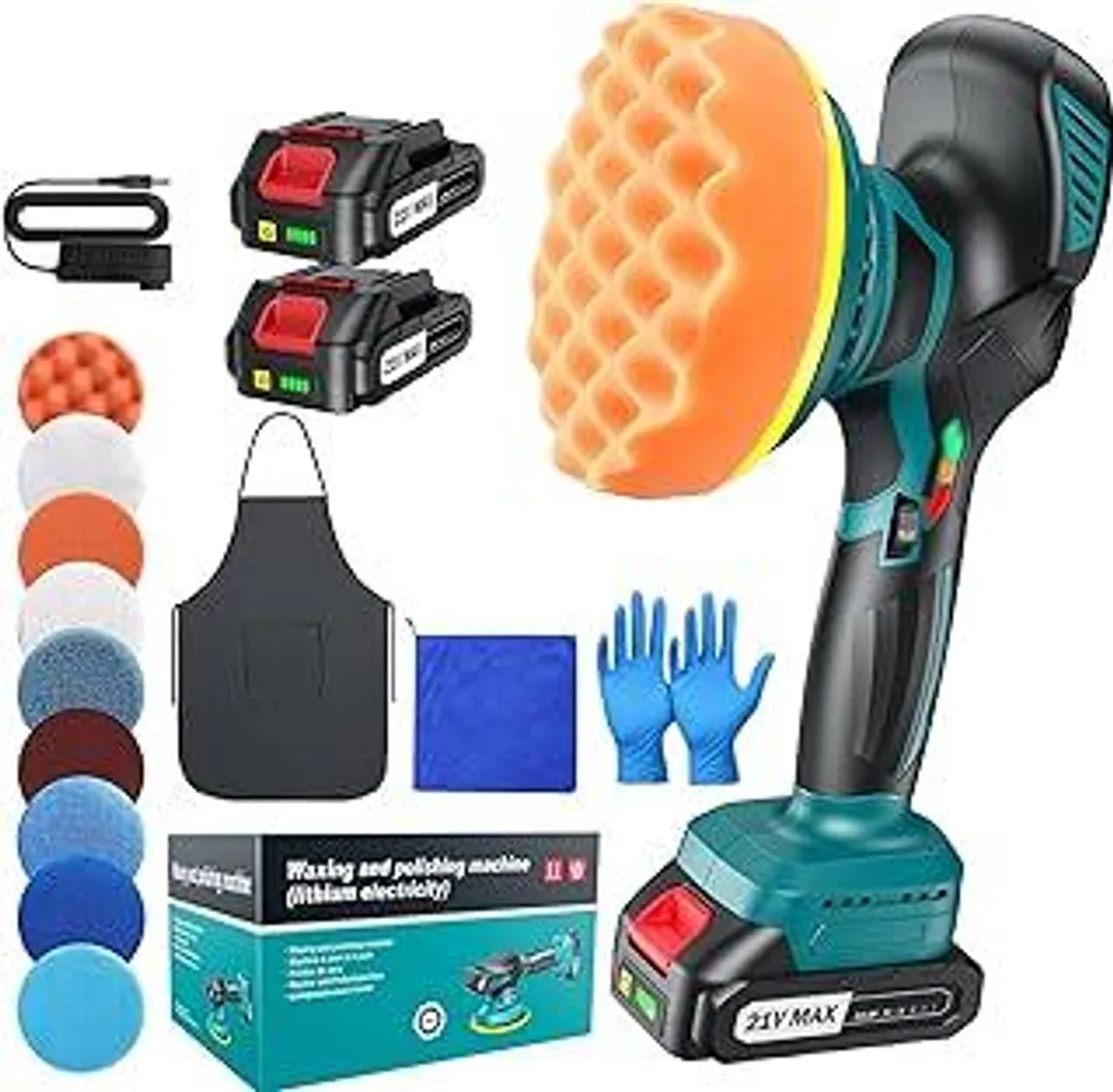 Lucidatrice Rotorbitale per Auto 150mm 21V | Sicura e Potente | 2 Bat - 1