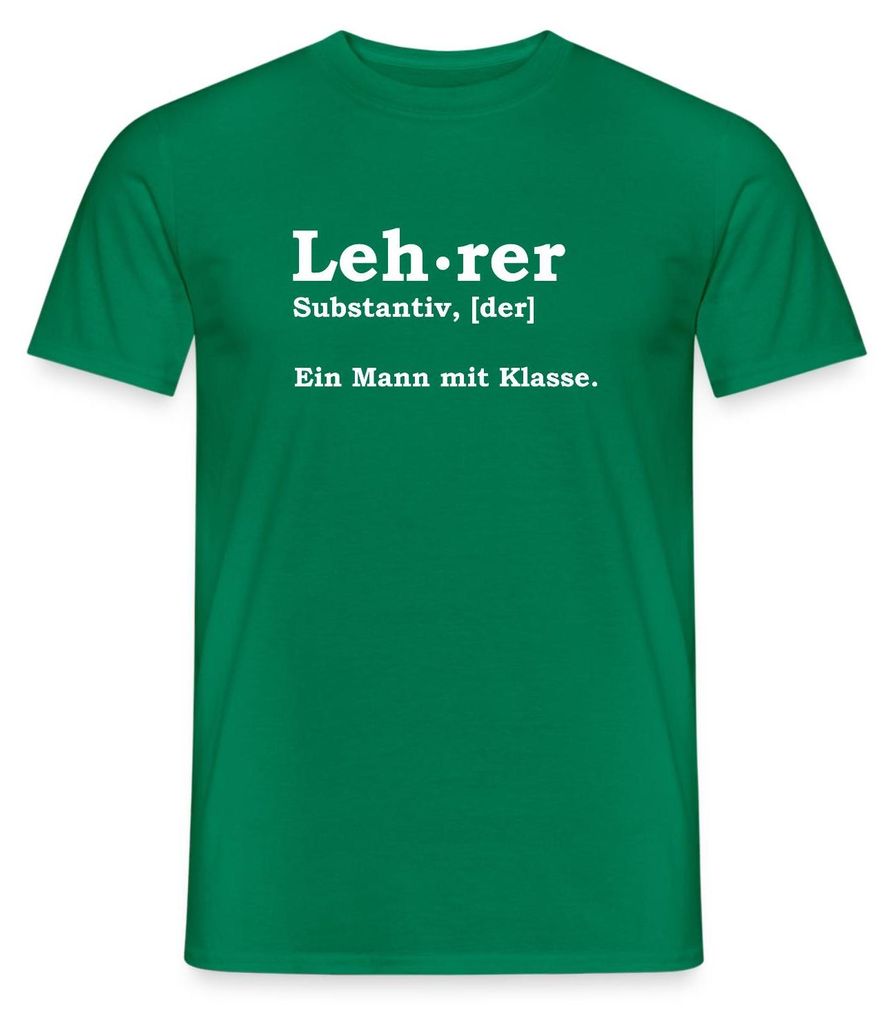 Spreadshirt Lehrer - Ein Mann Mit Klasse Geschenkidee Männer T-Shirt, XXL, Kelly Green