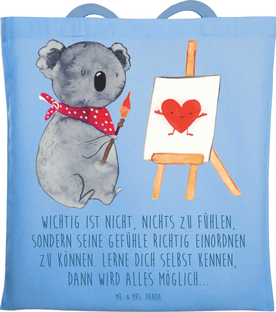Mr. & Mrs. Panda Schultasche Emotionen ausdrücken Weisheit - Sky Blue - Geschenk, Zuversicht, Gefühle zeigen, Trost, schwerer Moment, schultertas...