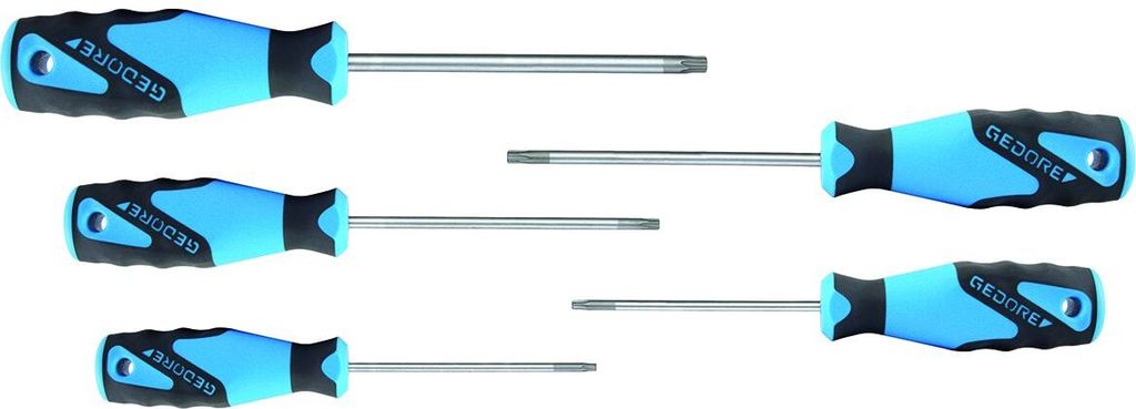 GEDORE 2163 TXB-05 3K-Schraubendreher-Satz 5-tlg TX Stift T10-T30, 1616617