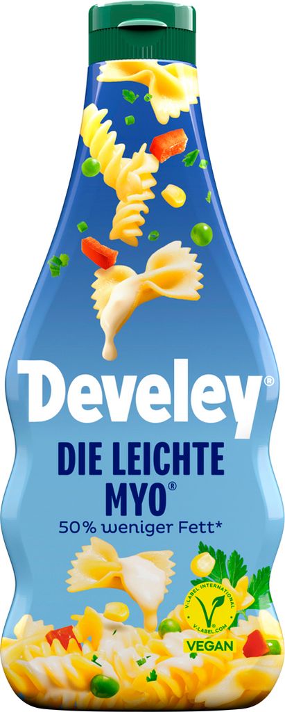 Verpackungsbild Develey Die Leichte MYO vegane Salatcreme cremig mild servieren 500ml