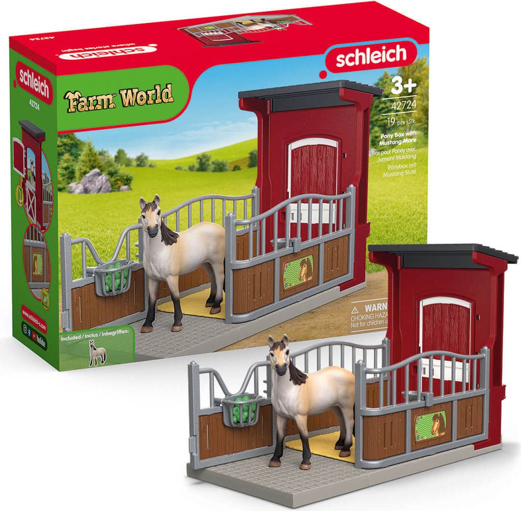 schleich FARM WORLD Ponybox mit Mustang Stute, Tier, Produktbild 