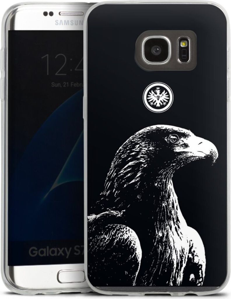 DeinDesign Slim Hülle für Samsung Galaxy S7 Edge Silikon Case Ultra Dünn Handyhülle Eintracht Frankfurt Offizielles Lizenzprodukt Attila