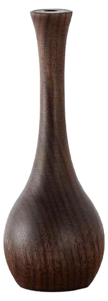 Mini-Holzvase für Trockenblumen, natürlicher Walnussholz-Aromatherapie-Diffusor, Vintage-Stil, kleine dekorative Vase für Schreibtisch, Regal, W...
