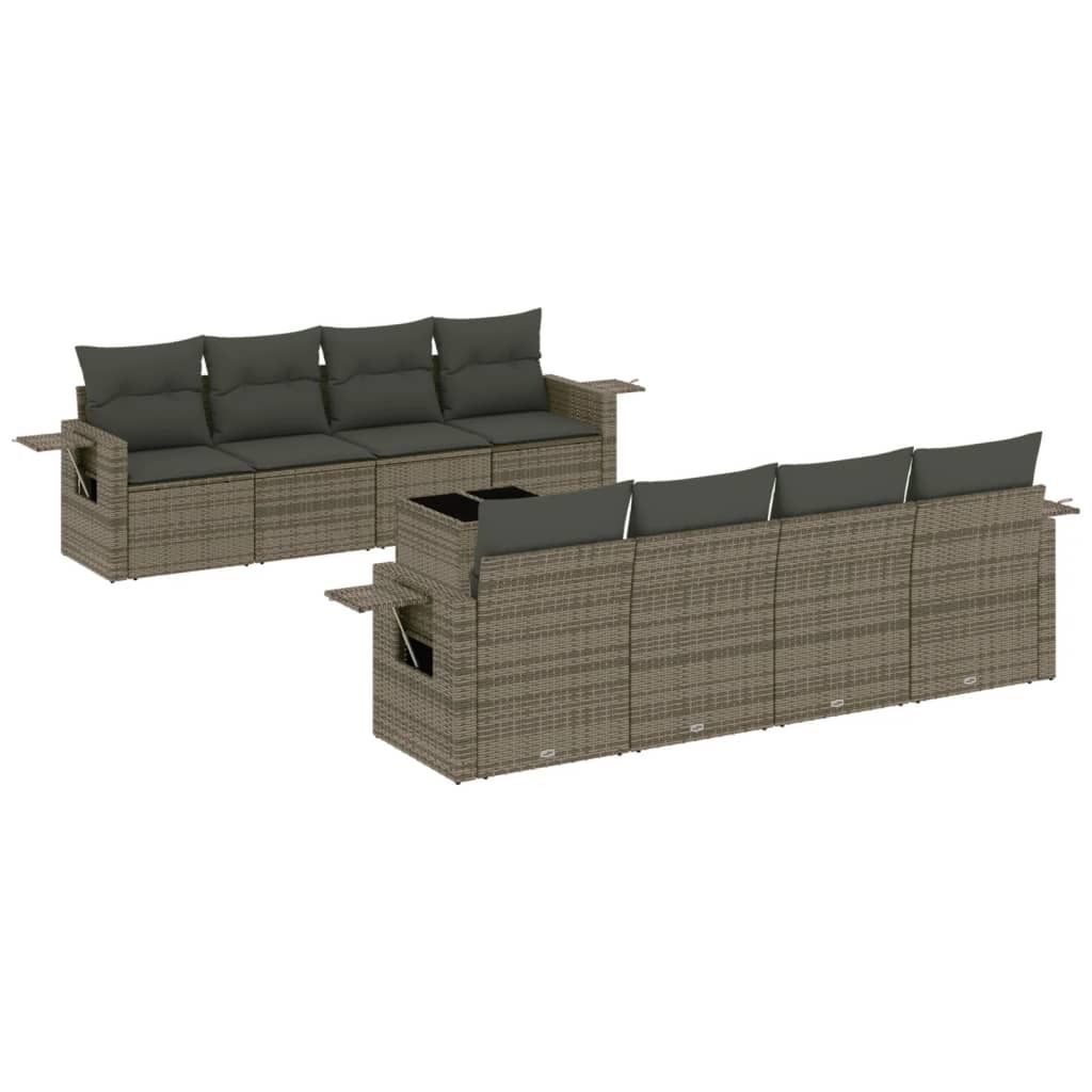 "WINTER SALE" 9-tlg. Garten-Lounge-Set - elegantes Design - Sitzgruppe/Gartengarnitur - mit Kissen Hellgrau Poly Rattan - Terassenmöbel NeuMöbel2...