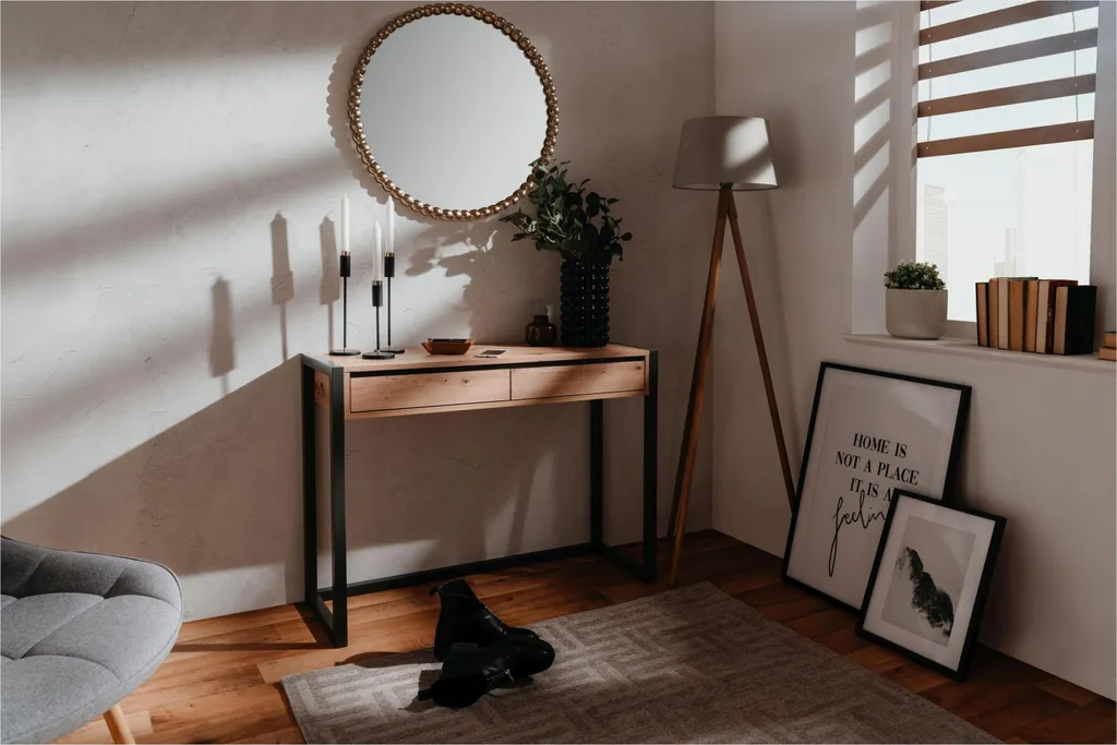 Table d'appoint Console Denver Artisan Oak et Anthracite Style Industriel - 19