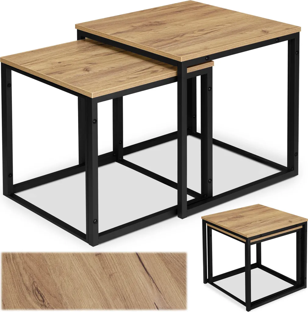 Table basse loft vintage PRAVEN CRAFT avec plateau bois massif recyclé