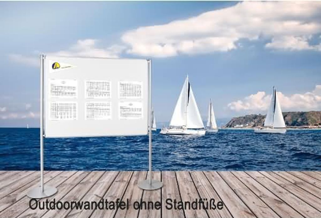 Wandtafel Emaille Outdoor BxHxT 1800x1200x22mm weiß