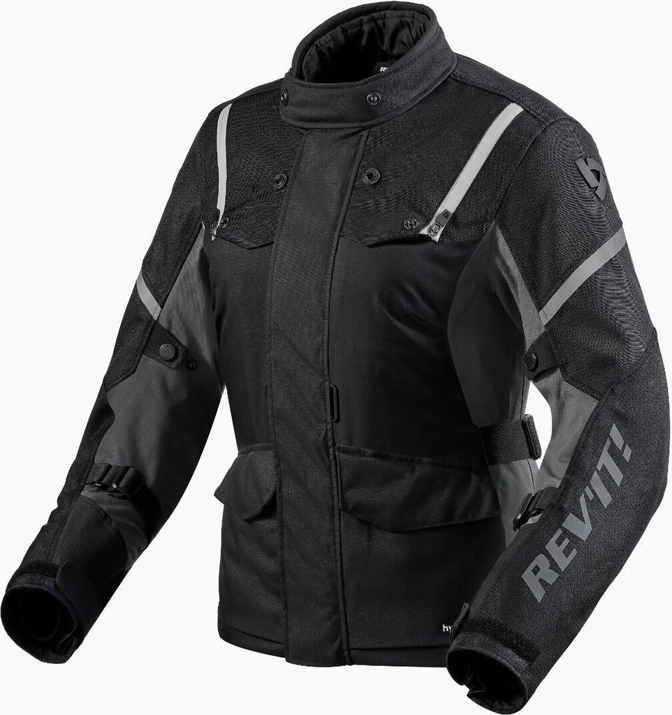 Revit Horizon 3 H2O Damen Motorrad Textiljacke, schwarz/weiß, 38