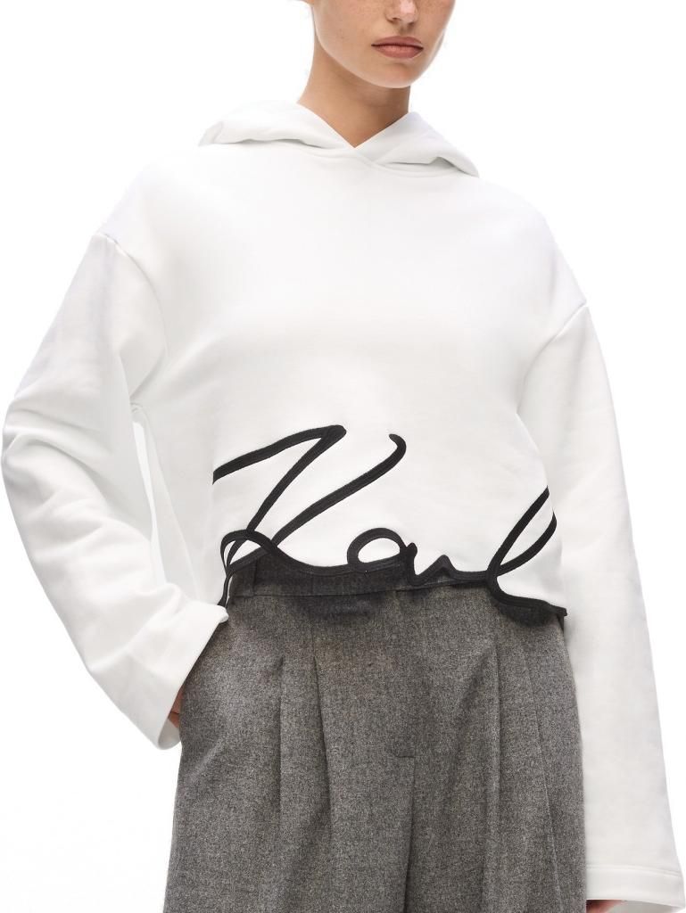 KARL LAGERFELD JEANS KARL SIGNATURE HEM HOODIE Weiß