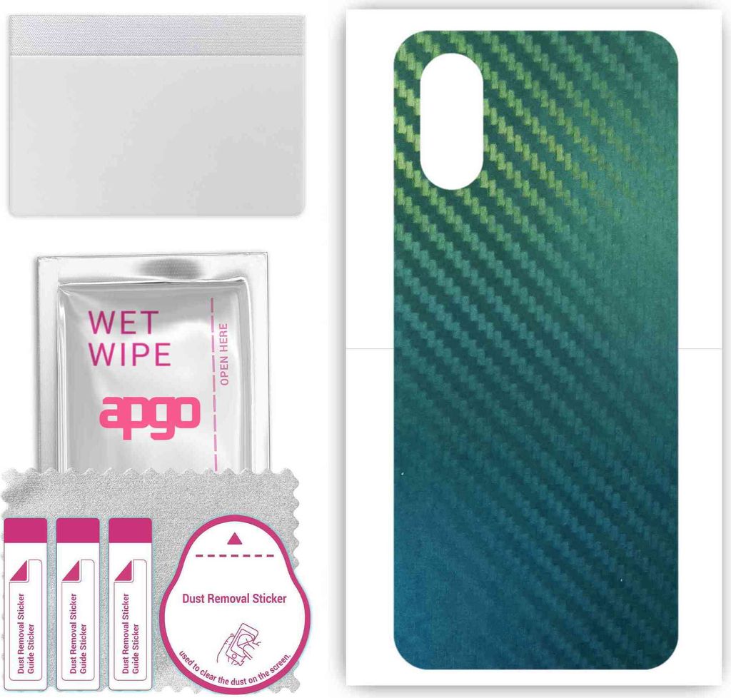 apgo Rückseite Schutzfolie, Skin, kompatibel mit Blackview A200 Pro, Hinten Displayschutzfolie aus Vinylfolie, kratzfest, einfache Montage - Kohle...