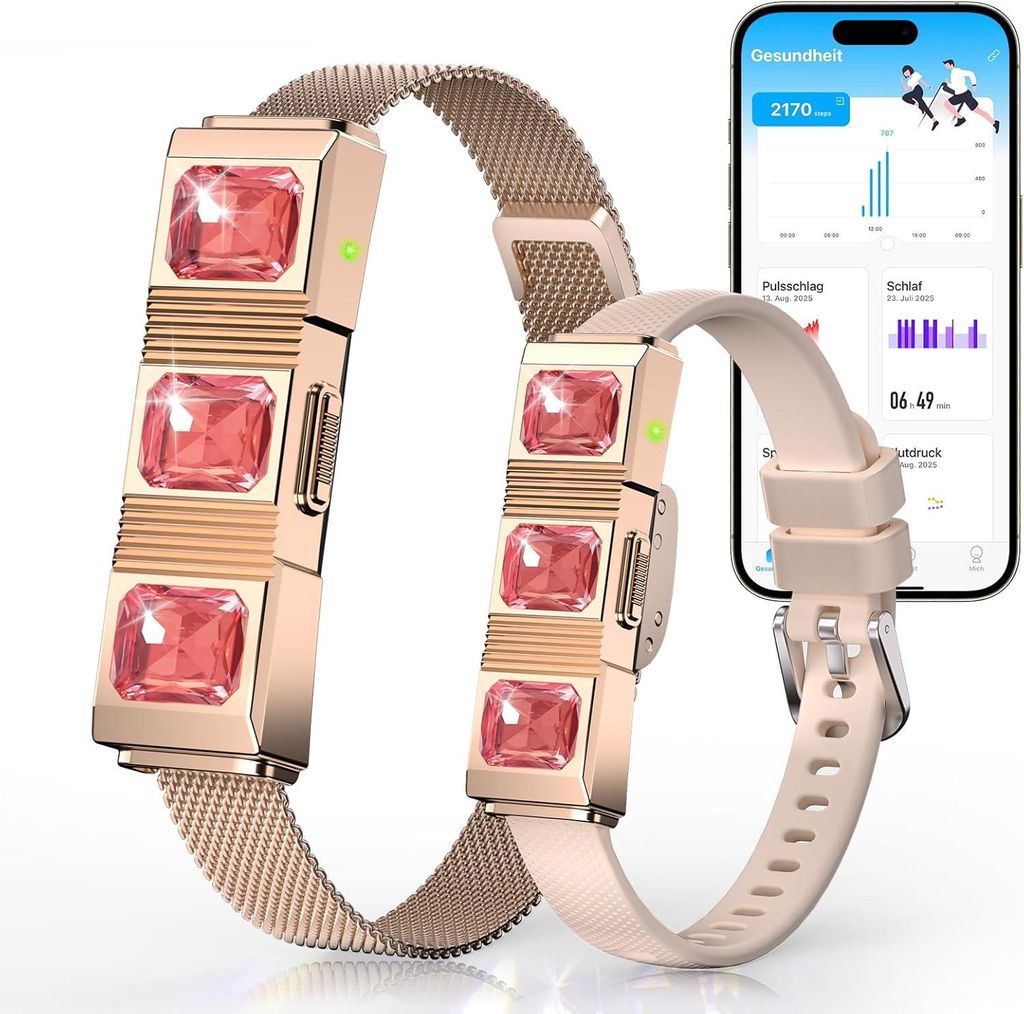Smart Fitness Tracker ohne Display | 30 Tage Akku | 24/7 Herzfrequenz, SpO2 & Schlafmonitor | Kein Abo
