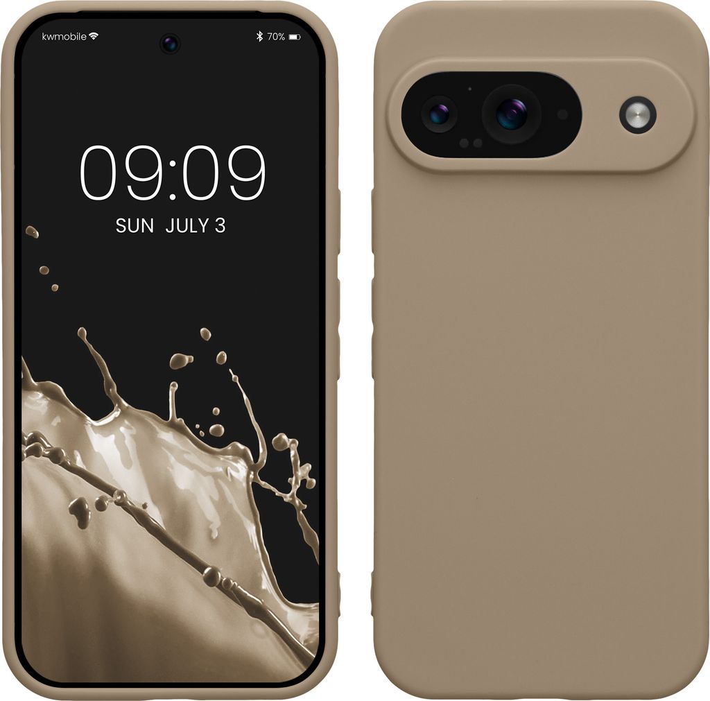 kwmobile Handyhülle kompatibel mit Google Pixel 9 Hülle - Handy Case aus weichem Silikon in Creme