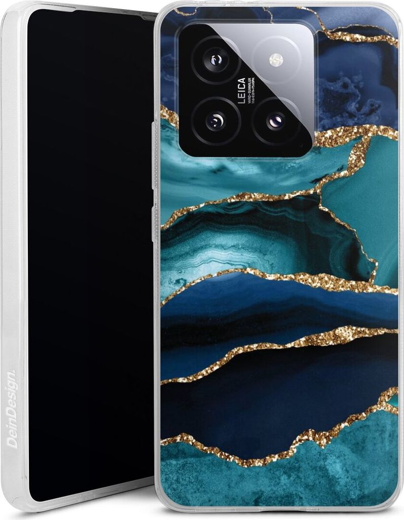 DeinDesign Handyhülle für Xiaomi 14T Silikon Hülle Case Smartphone Schutzhülle Glitzer Look Marmor Trends
