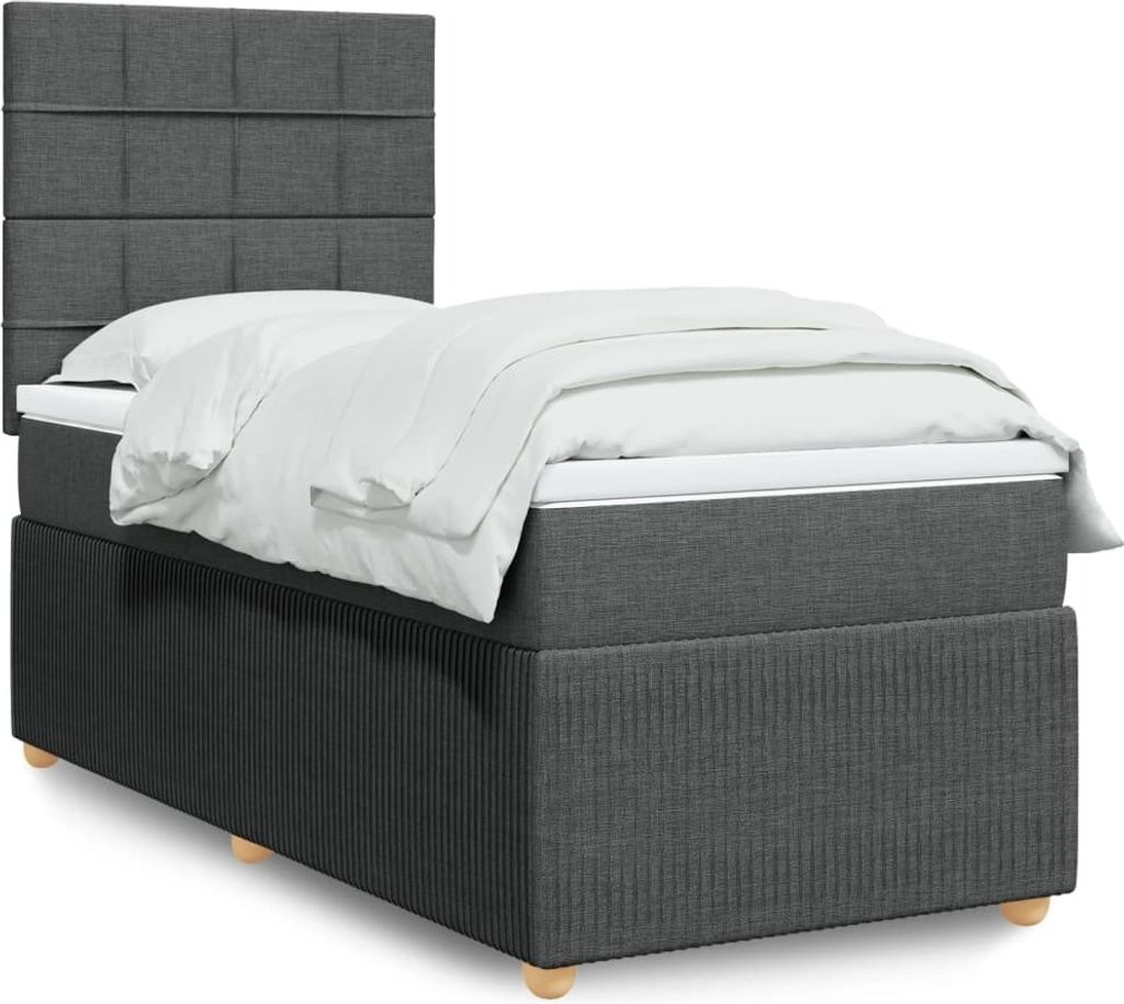 "2026 Promotion" Boxspringbett mit Matratze - Dunkelgrau - 80x200 cm - Stoff - Polsterbett CC15662
