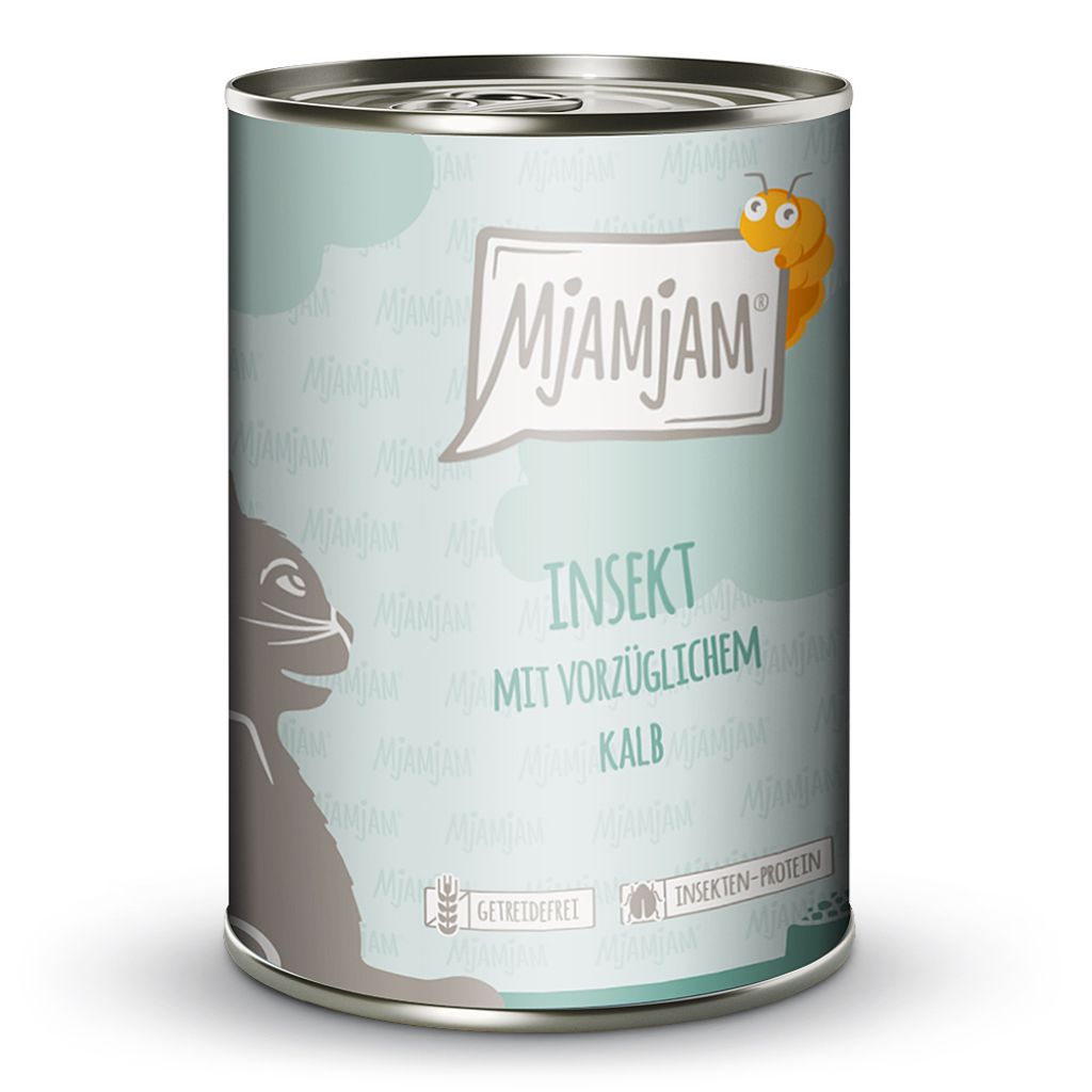 MjAMjAM 6x400g Insekt mit Kalb Nassfutter für Katzen Hauptfutter natur