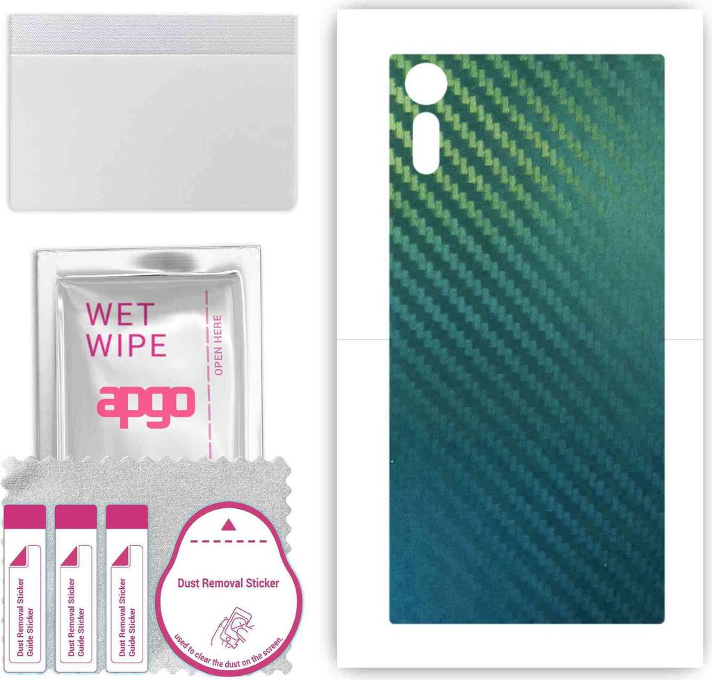 apgo Rückseite Schutzfolie, Skin, kompatibel mit Sony Xperia XZ, Hinten Displayschutzfolie aus Vinylfolie, kratzfest, einfache Montage - Kohlensto...