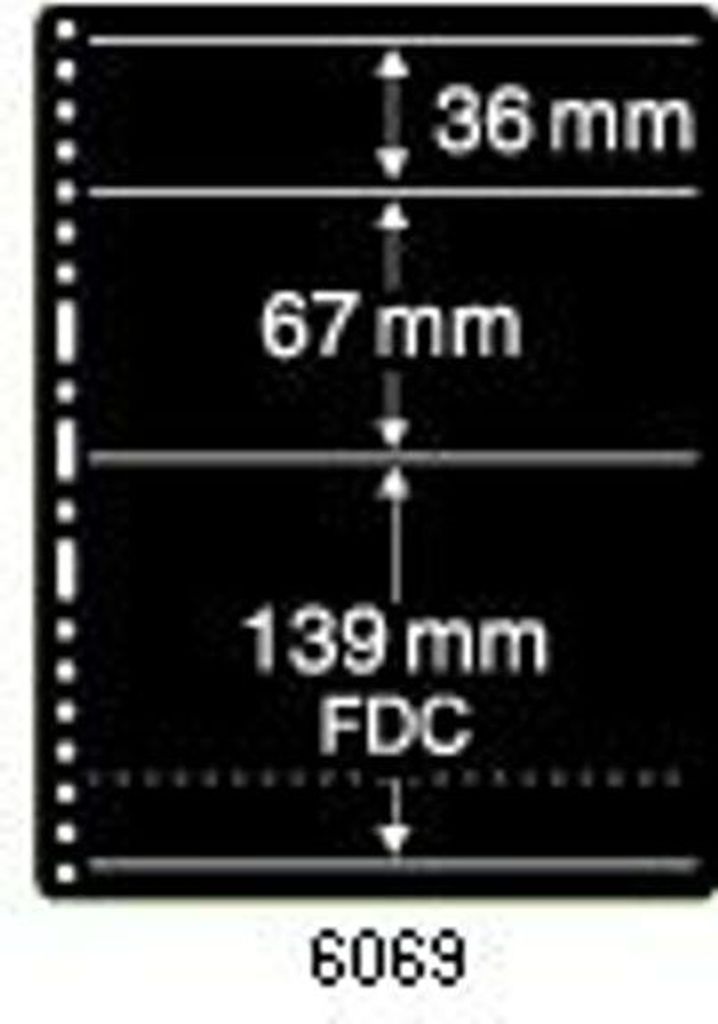 PRINZ Einsteckblätter 6779 Prinz-System, doppelseitig 3 Fächer 36, 67 und 139 mm Höhe (FDC)