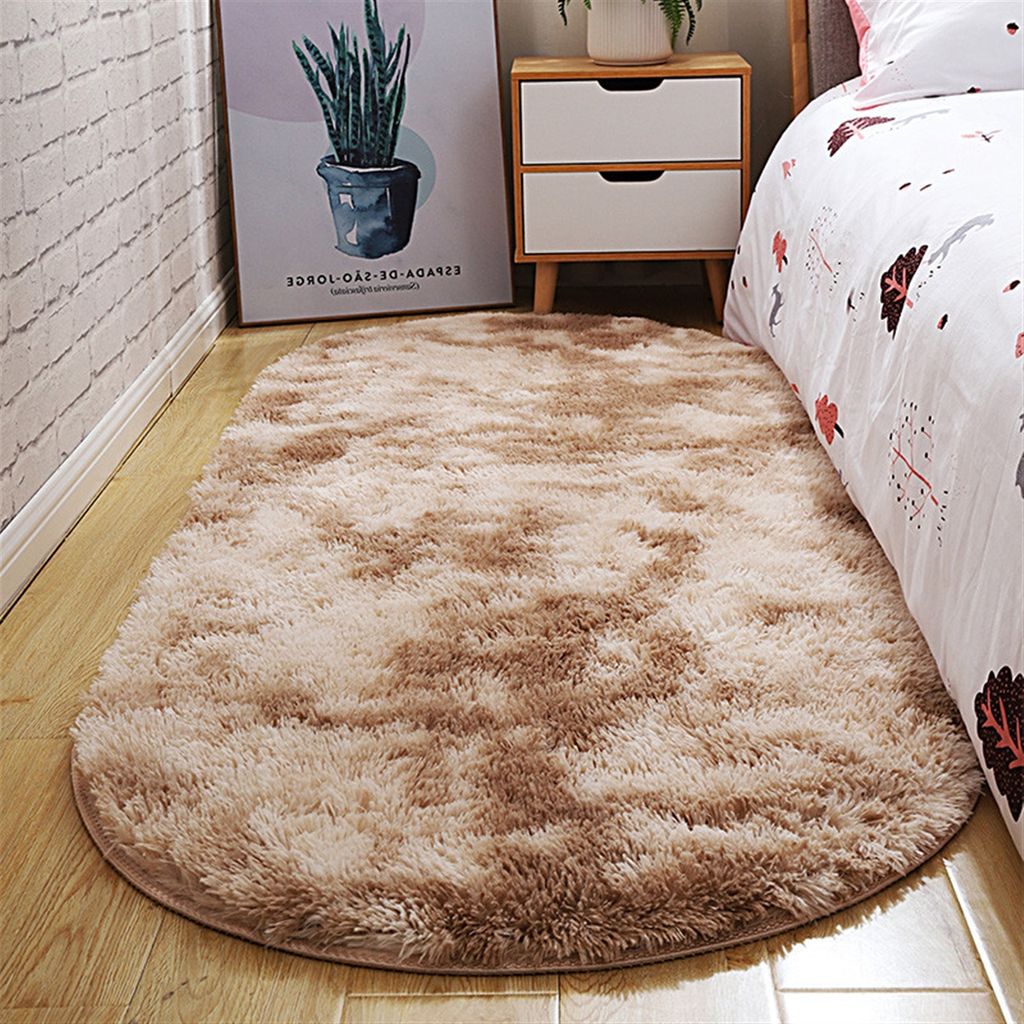 Icegrey Shaggy Teppich Hochflor Langflor Oval Tie-Dye Teppiche Farbecht Pflegeleicht fš¹r Wohnzimmer Esszimmer Kinderzimmer Schlafzimmer Bettvorl...