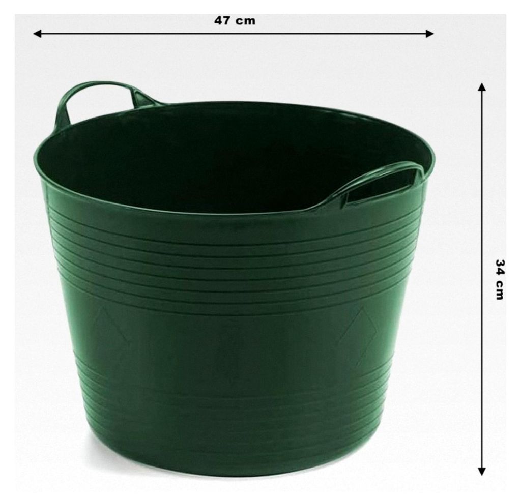 4 Stück Mehrzweckkorb für 42 Liter mit Füllstandsanzeige, flexibel und strapazierfähig (Grün)