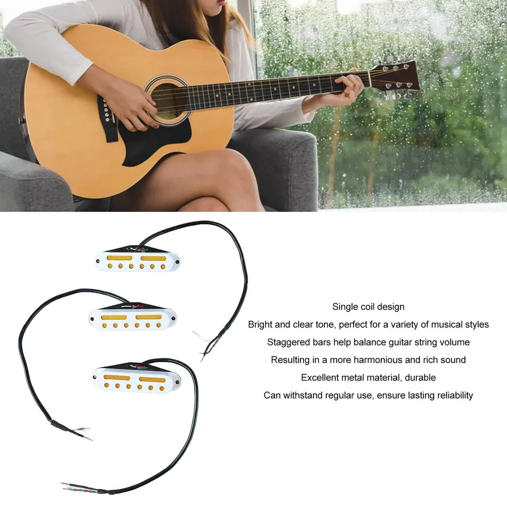 Éliminez les Parasites : Lot 3 Micros Simple Bobinage Blanc pour Guitare - 16