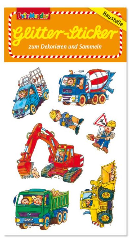 Glitter Sticker Motiv 2 Baustelle Produktbild 