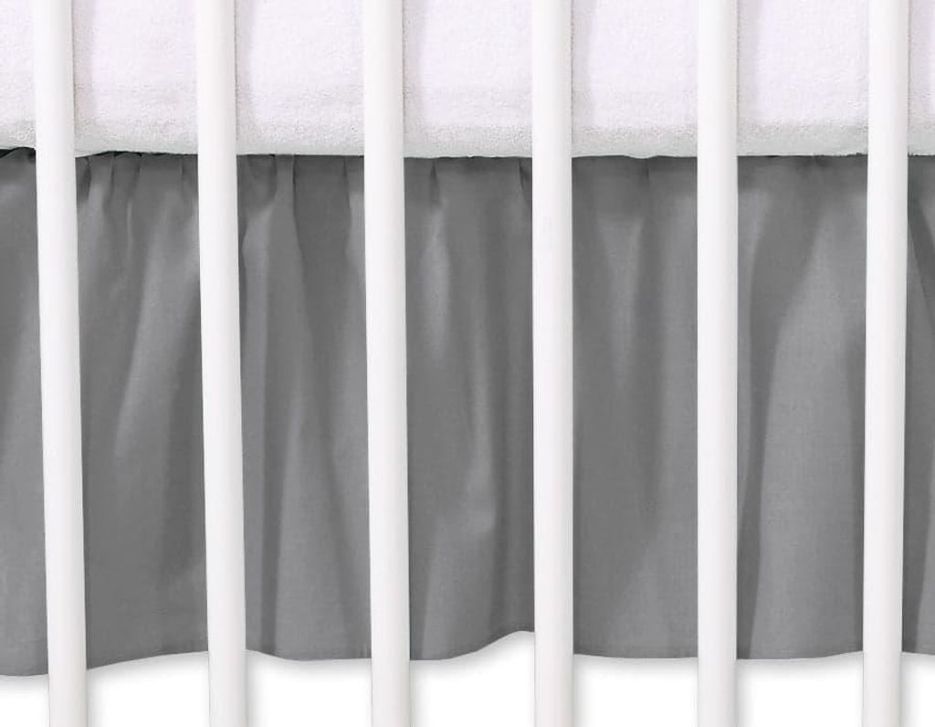 Bettgestell mit Staubrüschen – Abdeckvolant – Stilvolles Finish – 140 x 70 cm – Bomull – Anthrazit