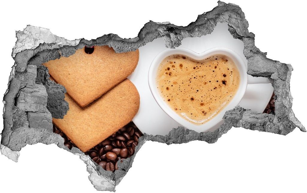 Selbstklebender Loch-3D-Aufkleber 95x73 cm Kaffee und Produktbild 
