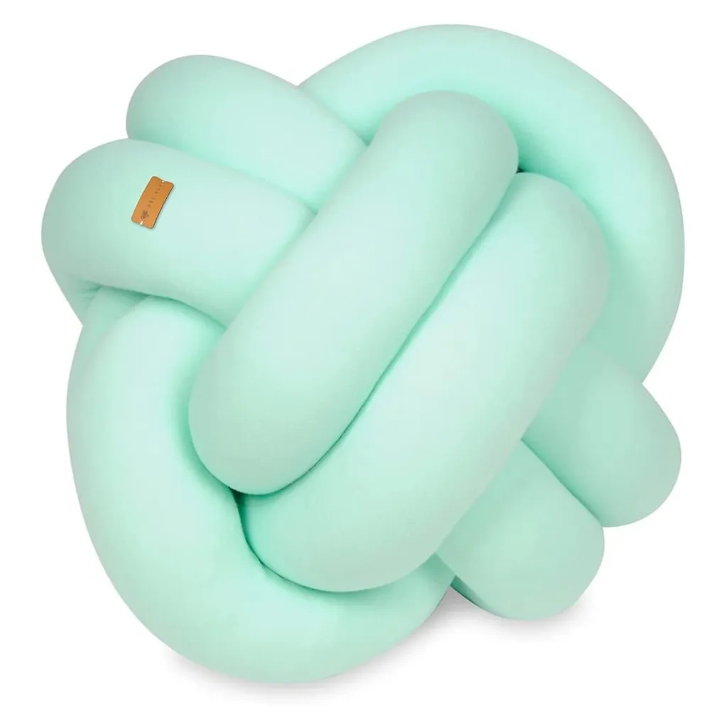 Coussin de canapé en maille bouclée menthe pour décoration de salon
