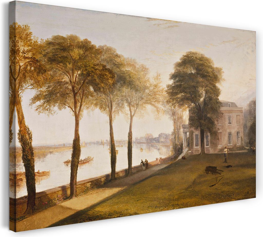 Leinwandbild (60x40cm): William Turner - Mortlake Terrace Early Summer Morning, echter Holz-Keilrahmen inkl. Aufhänger, handgefertigt in Deutschland
