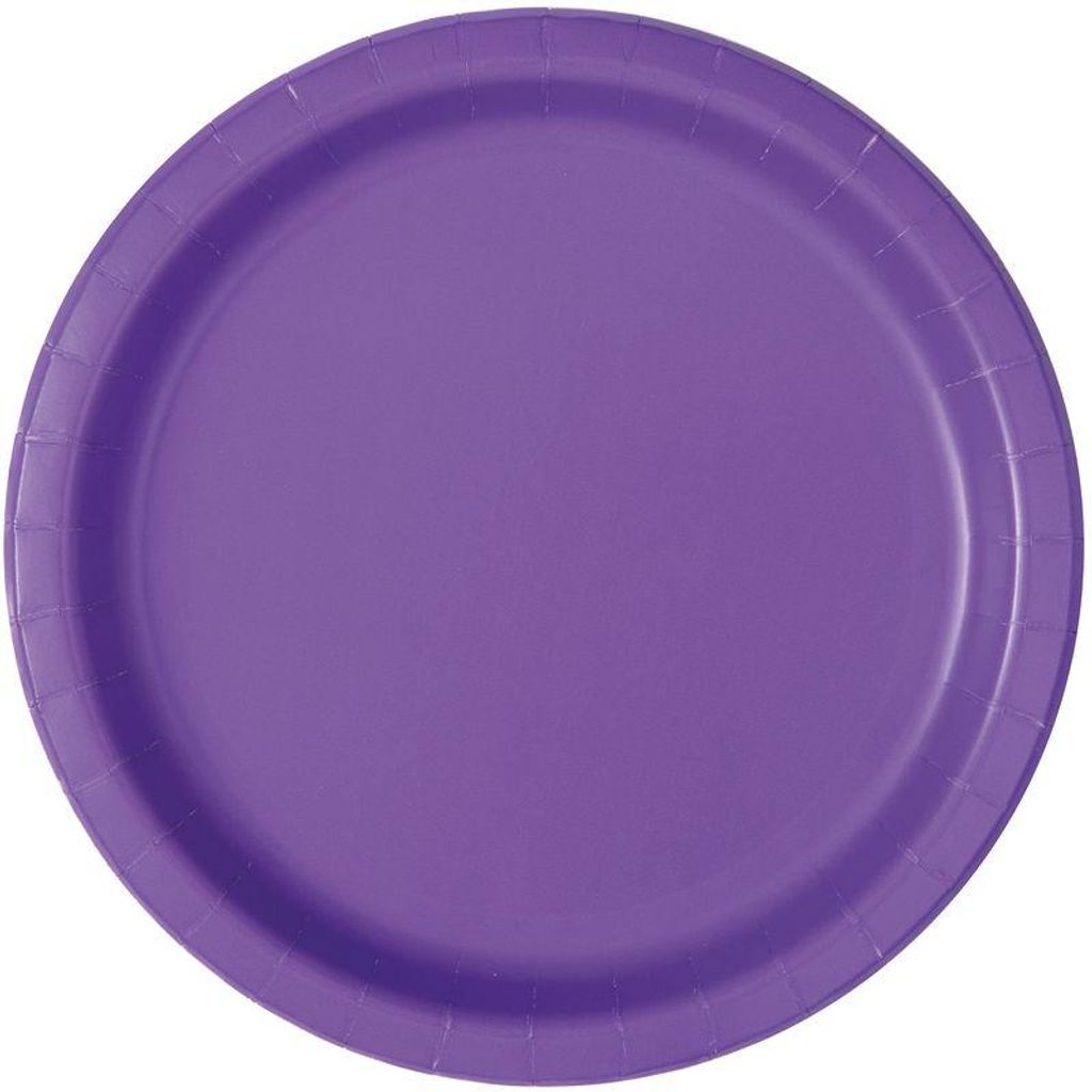 8 runde lila Pappteller, ca. 17,78 cm Durchmesser Produktbild 