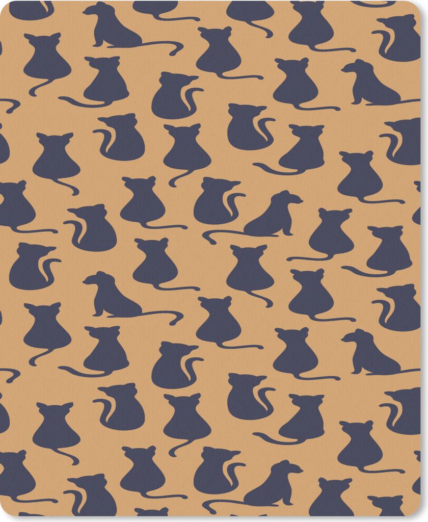 MuchoWow Mauspad Mousepad Muster - Katze - Silhouette - Jungen - Mädchen - Kinder - Kind 19x23 cm - Mousepads - Maus Mat - Pad - Mausunterlage -...